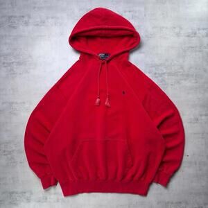Vintage 90’s Red Polo Ralph Lauren Grunge Baggy Hoodie